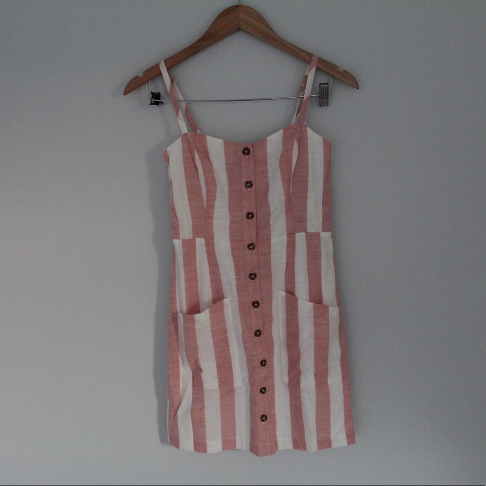 BRAND NEW (**TAGS**) Striped Pink and White Dress